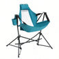 Hammock Camping Chair, Folding Portable Rocking Chair, Aluminum Alloy Adjustable Back Swinging Chair with Pillow Cup Holder, Recliner with Carry Bag Outdoor Travel Lawn Backyard, Black