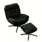 065C Rocking and Swivel Leisure chair lounge chair velvet BLACK color with ottoman
