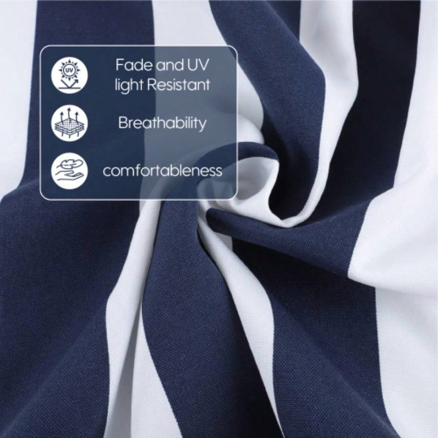 2 Pcs Set High Back Patio Chair Cushions, Tufted Rocking Chair Cushions, Adirondack Cushions Garden Porch Home Office Chair Use, 44x 22x 4 2 Pack - Navy Blue/White