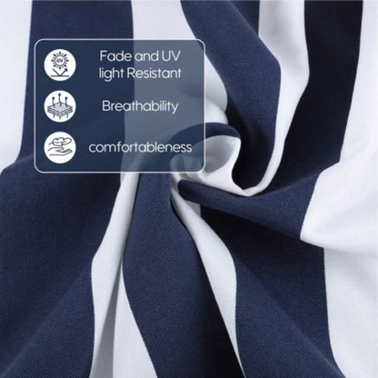 2 Pcs Set High Back Patio Chair Cushions, Tufted Rocking Chair Cushions, Adirondack Cushions Garden Porch Home Office Chair Use, 44x 22x 4 2 Pack - Navy Blue/White