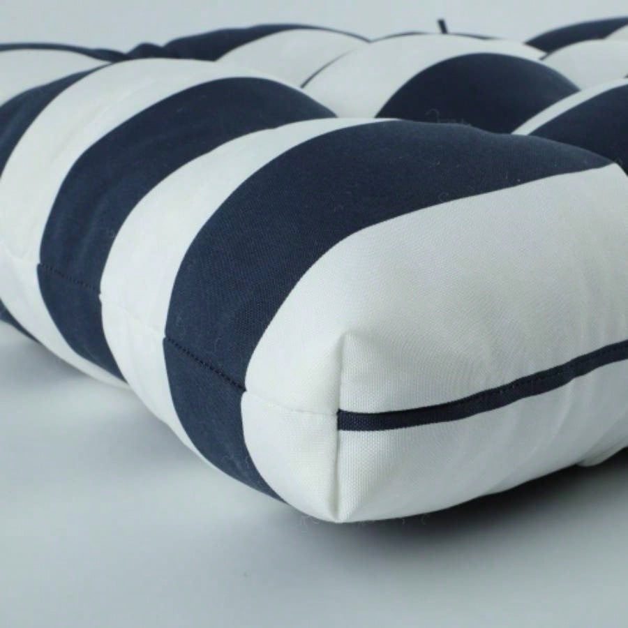 2 Pcs Set High Back Patio Chair Cushions, Tufted Rocking Chair Cushions, Adirondack Cushions Garden Porch Home Office Chair Use, 44x 22x 4 2 Pack - Navy Blue/White