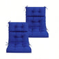 2 Pcs Set High Back Patio Chair Cushions, Tufted Rocking Chair Cushions, Adirondack Cushions Garden Porch Home Office Chair Use, 44x 22x 4 2 Pack - Navy Blue/White
