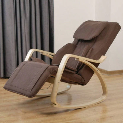 Full massage function - pressure - Comfortable Relax Rocking Chair, Lounge Chair Relax Chair with Cotton Fabric Cushion Brown