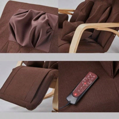 Full massage function - pressure - Comfortable Relax Rocking Chair, Lounge Chair Relax Chair with Cotton Fabric Cushion Brown