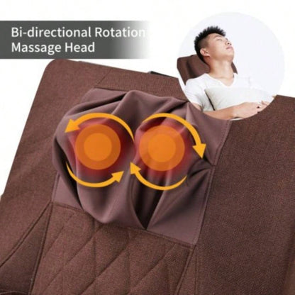 Full massage function - pressure - Comfortable Relax Rocking Chair, Lounge Chair Relax Chair with Cotton Fabric Cushion Brown
