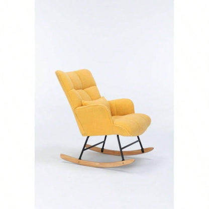 Rocking Chair Nursery, Teddy Upholstered Glider Rocker with High Backrest, Reading Chair Modern Rocking Accent Chairs Glider Recliner Living Room, Nursery, Bedroom