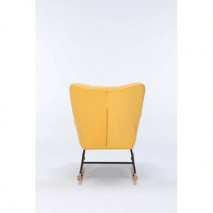Rocking Chair Nursery, Teddy Upholstered Glider Rocker with High Backrest, Reading Chair Modern Rocking Accent Chairs Glider Recliner Living Room, Nursery, Bedroom