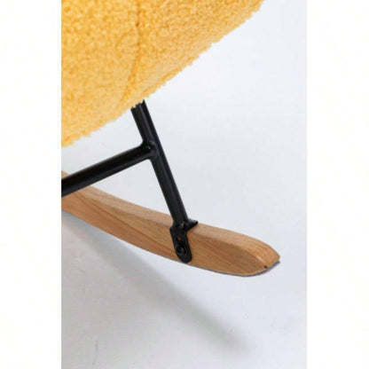 Rocking Chair Nursery, Teddy Upholstered Glider Rocker with High Backrest, Reading Chair Modern Rocking Accent Chairs Glider Recliner Living Room, Nursery, Bedroom