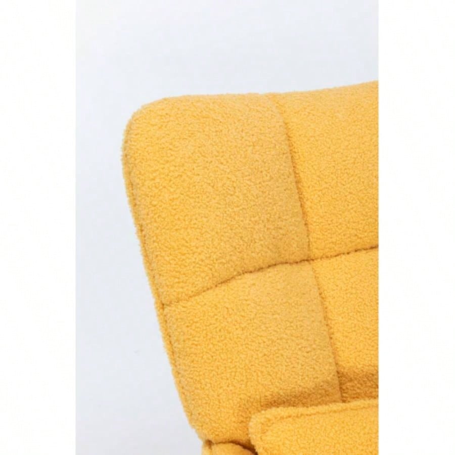 Rocking Chair Nursery, Teddy Upholstered Glider Rocker with High Backrest, Reading Chair Modern Rocking Accent Chairs Glider Recliner Living Room, Nursery, Bedroom