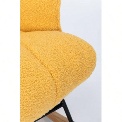 Rocking Chair Nursery, Teddy Upholstered Glider Rocker with High Backrest, Reading Chair Modern Rocking Accent Chairs Glider Recliner Living Room, Nursery, Bedroom
