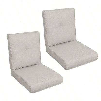 2 Pcs Set High Back Patio Chair Cushions, Tufted Rocking Chair Cushions, Adirondack Cushions Garden Porch Home Office Chair Use, 44x 22x 4 2 Pack - Beige