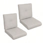 2 Pcs Set High Back Patio Chair Cushions, Tufted Rocking Chair Cushions, Adirondack Cushions Garden Porch Home Office Chair Use, 44x 22x 4 2 Pack - Beige