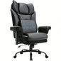 High Back Office Chair, 400lbs Rocking Desk Chair, Ergonomic Executive Office Chair with Adjustable Padded Armrest and Massage Lumbar Support, Adjustable Height Chair Black