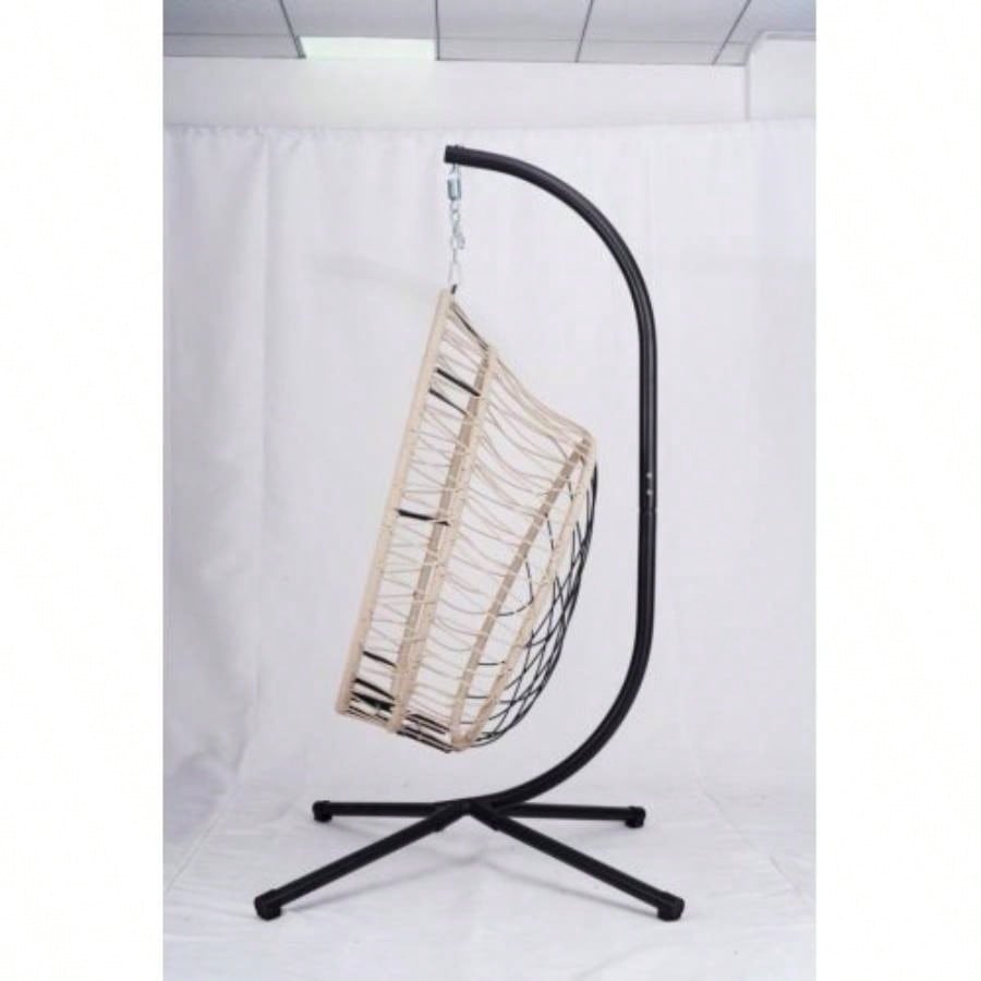 Outdoor - shaped Hanging Chair with Stand, Patio - shaped Swing Chair, Indoor Rocking Chair, Outdoor Hammock - shaped Chair, Beige