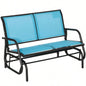 Outsunny 2 - Person Outdoor Glider, Patio Double Swing Rocking Chair Loveseat/ Powder Coated Steel Frame Backyard Garden Porch, Blue