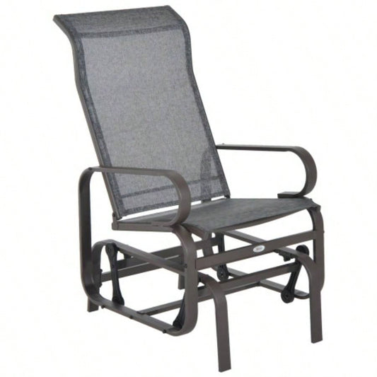 Outsunny Outdoor Glider Chair, Gliders Outside Patio with Smooth Rocking Mechanism and Lightweight Construction Backyard, Gray