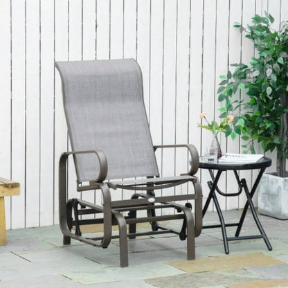 Outsunny Outdoor Glider Chair, Gliders Outside Patio with Smooth Rocking Mechanism and Lightweight Construction Backyard, Gray