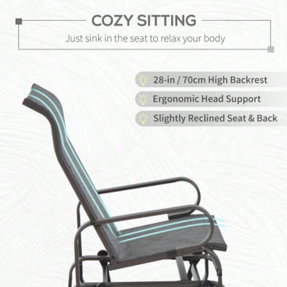 Outsunny Outdoor Glider Chair, Gliders Outside Patio with Smooth Rocking Mechanism and Lightweight Construction Backyard, Gray