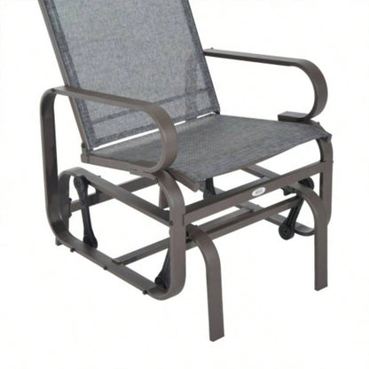 Outsunny Outdoor Glider Chair, Gliders Outside Patio with Smooth Rocking Mechanism and Lightweight Construction Backyard, Gray