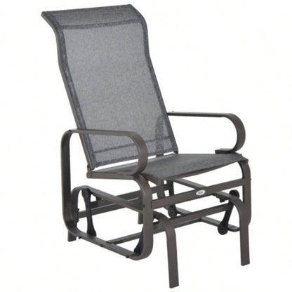 Outsunny Outdoor Glider Chair, Gliders Outside Patio with Smooth Rocking Mechanism and Lightweight Construction Backyard, Gray