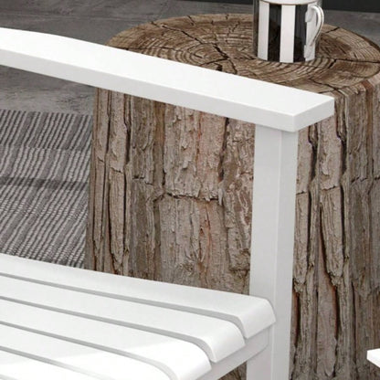 Outsunny Outdoor Rocking Chair Set of 2 with Side Table, Patio Wooden Rocking Chair with Smooth Armrests, High Back Garden, Balcony, Porch, Supports Up to 352 lbs. White