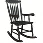 Outsunny Outdoor Wood Rocking Chair, 350 lbs. Porch Rocker with High Back Garden, Patio, Balcony, Black