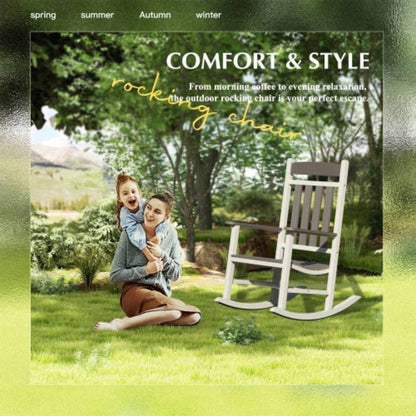 Outdoor Rocking Chairs Set of 2, Durable HDPE Patio Oversized Rockers Adults, Porch Rocking Chair with 380lbs Support, Weather - Resistant