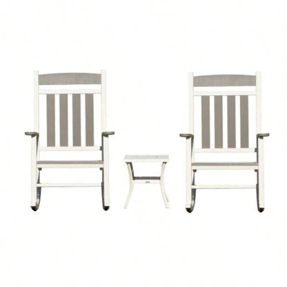 Outdoor Rocking Chairs Set of 2, Durable HDPE Patio Oversized Rockers Adults, Porch Rocking Chair with 380lbs Support, Weather - Resistant