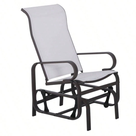 Outsunny Outdoor Glider Chair, Gliders Outside Patio with Smooth Rocking Mechanism and Lightweight Construction Backyard, Beige