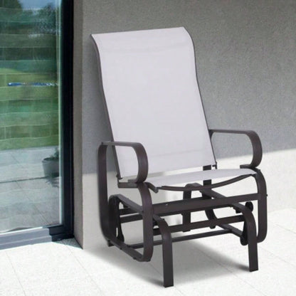 Outsunny Outdoor Glider Chair, Gliders Outside Patio with Smooth Rocking Mechanism and Lightweight Construction Backyard, Beige
