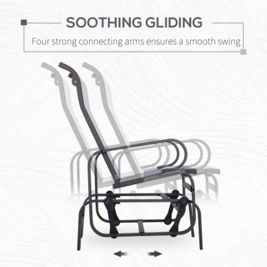 Outsunny Outdoor Glider Chair, Gliders Outside Patio with Smooth Rocking Mechanism and Lightweight Construction Backyard, Beige