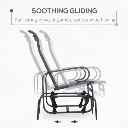 Outsunny Outdoor Glider Chair, Gliders Outside Patio with Smooth Rocking Mechanism and Lightweight Construction Backyard, Beige