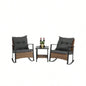 Wicker Rocking Chairs Outdoors 3 Piece, Patio Rocking Chairs Set of 2, Patio Furniture Set, Small Outdoor Set Porch, Poolside, Balcony and Yard,