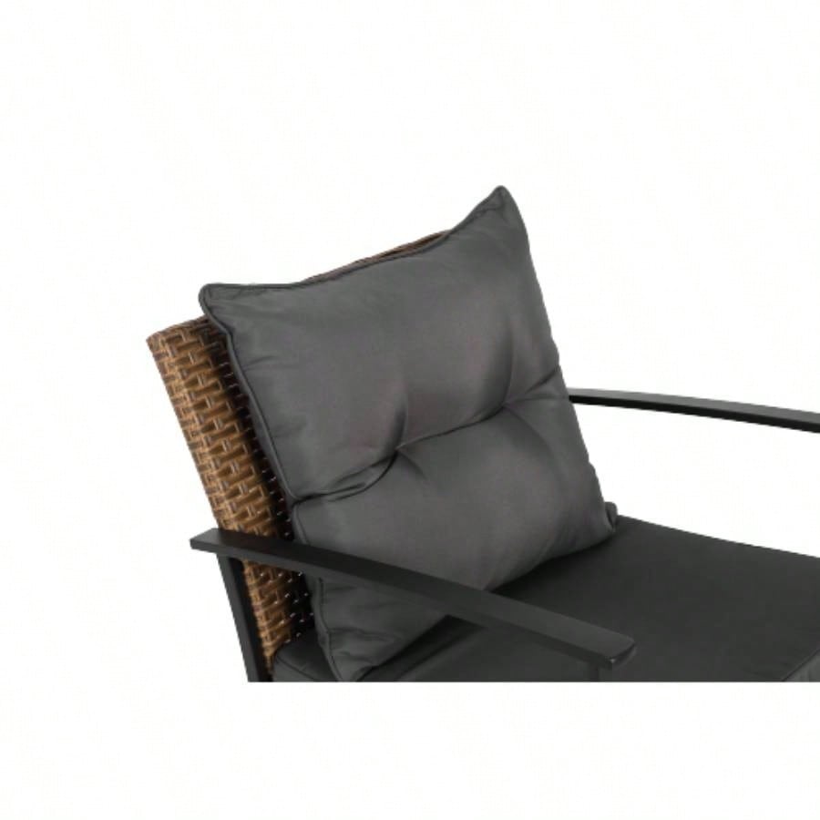 Wicker Rocking Chairs Outdoors 3 Piece, Patio Rocking Chairs Set of 2, Patio Furniture Set, Small Outdoor Set Porch, Poolside, Balcony and Yard,