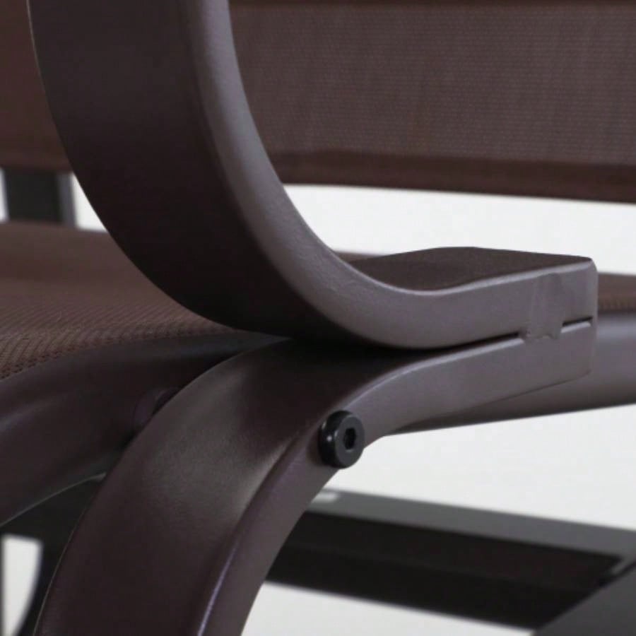 Outsunny Outdoor Glider Chair, Gliders Outside Patio with Smooth Rocking Mechanism and Lightweight Construction Backyard, Brown