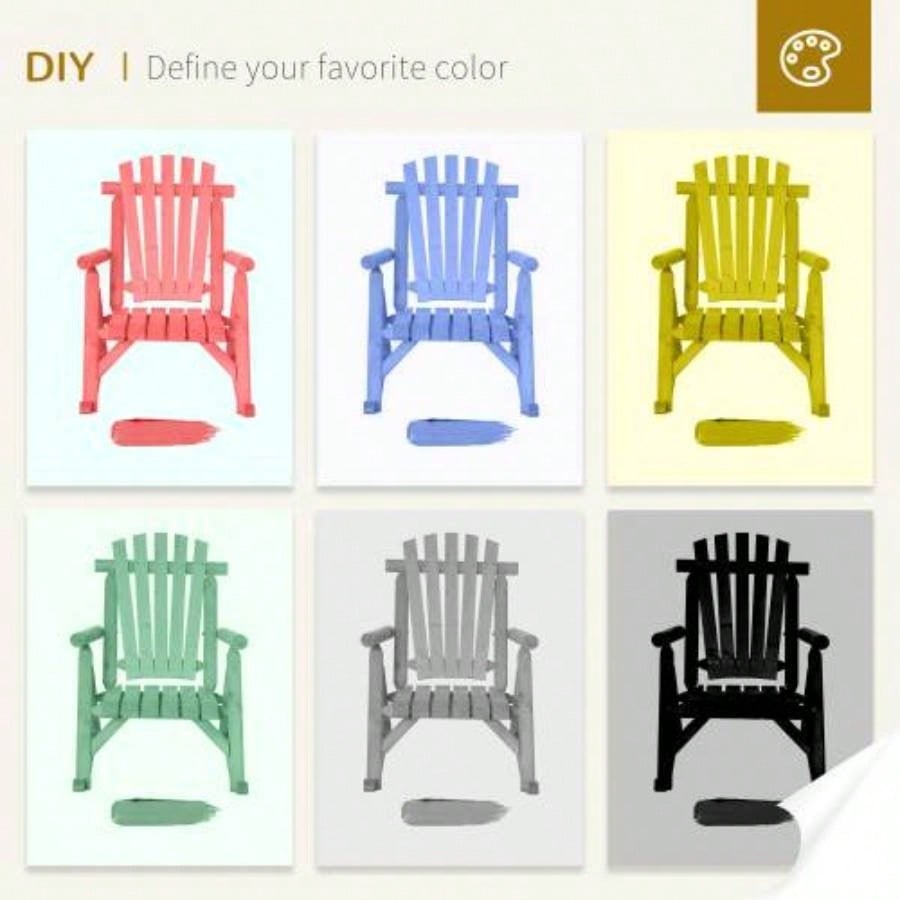 Outsunny Outdoor Wooden Rocking Chair, Single - Person Rustic Adirondack Rocker with Slatted, High Backrest, Armrests Patio, Garden and Porch, Natural