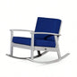 Eucalyptus Rocking Chair With Cushions, Silver Gray, Navy Cushions