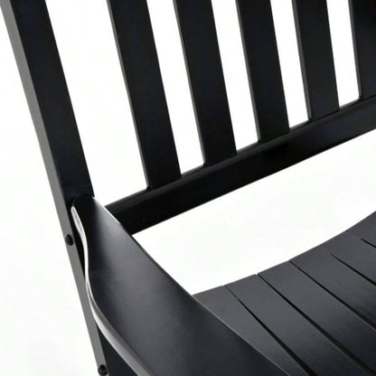 Outsunny Outdoor Rocking Chair, Patio Wooden Rocking Chair with Smooth Armrests, High Back Garden, Balcony, Porch, Supports Up to 352 lbs. Black