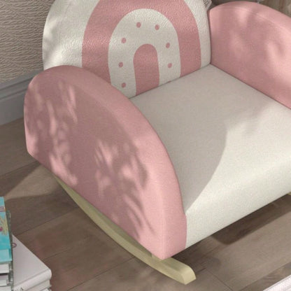 Qaba Kids Rocking Chair, Princess Crown Toddler Chair, Childrens Armchair Rocker with Backrest Bedroom, Playroom, Pink