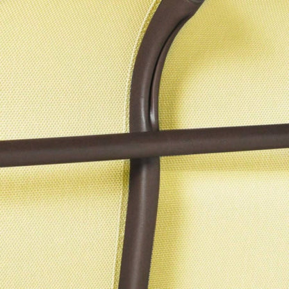 Outsunny 2 - Person Outdoor Glider Patio Glider Loveseat Chair with Powder Coated Steel Frame 2 Seats Porch Rocking Glider Backyard, Lawn, Garden and Porch, Beige