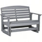 Outsunny 2 - Person Outdoor Glider Patio Double Swing Rocking Chair Loveseat/ Slatted HDPE Frame Backyard Garden Porch, Light Gray