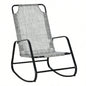 Outsunny Garden Rocking Chair, Outdoor Indoor Sling Fabric Rocker Patio, Balcony, Porch,