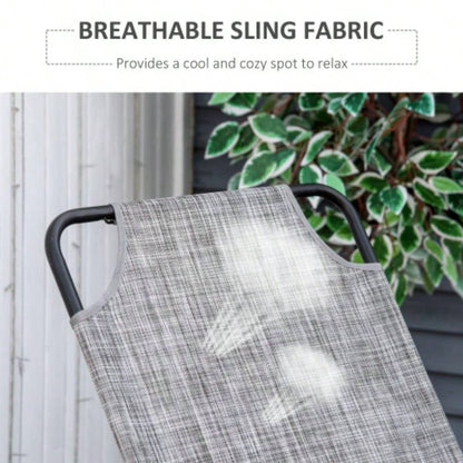 Outsunny Garden Rocking Chair, Outdoor Indoor Sling Fabric Rocker Patio, Balcony, Porch,