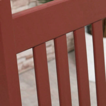 Outsunny Outdoor Rocking Chair Set of 2, Patio Wooden Rocking Chair with Smooth Armrests, High Back Garden, Balcony, Porch, Supports Up to 352 lbs. Wine Red