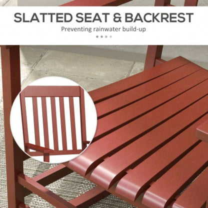 Outsunny Outdoor Rocking Chair Set of 2, Patio Wooden Rocking Chair with Smooth Armrests, High Back Garden, Balcony, Porch, Supports Up to 352 lbs. Wine Red