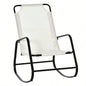 Outsunny Garden Rocking Chair, Outdoor Indoor Sling Fabric Rocker Patio, Balcony, Porch, White