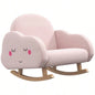 Qaba Kids Rocking Chair, Cloud Shaped Children Rocker Armchair Nursery Playroom Preschool, with Solid Wood, Anti - Tipping Design, 1.5 - 5 Years, Pink
