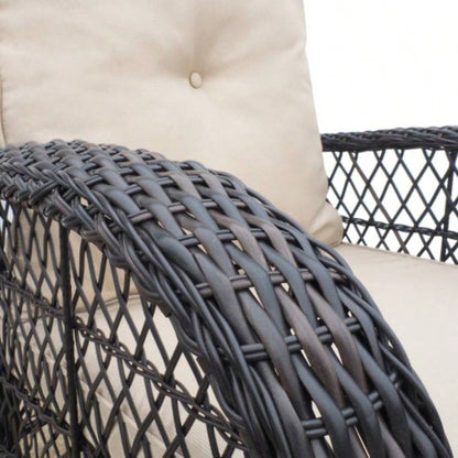 Garden Rocking Chair, Outdoor Rattan Rocker Chair with All - weather Hand - woven Resin Wicker, Patio Relaxing Lounge Furniture with Powder - coated Metal Frame Backyard, Porch