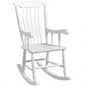 Outsunny Outdoor Wood Rocking Chair, 350 lbs. Porch Rocker with High Back Garden, Patio, Balcony, White