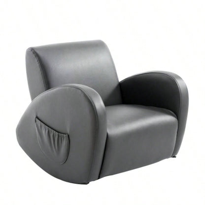Kids Sofa Rocking Chair with Side Pocket, PU Leather Toddler Armchair Children
